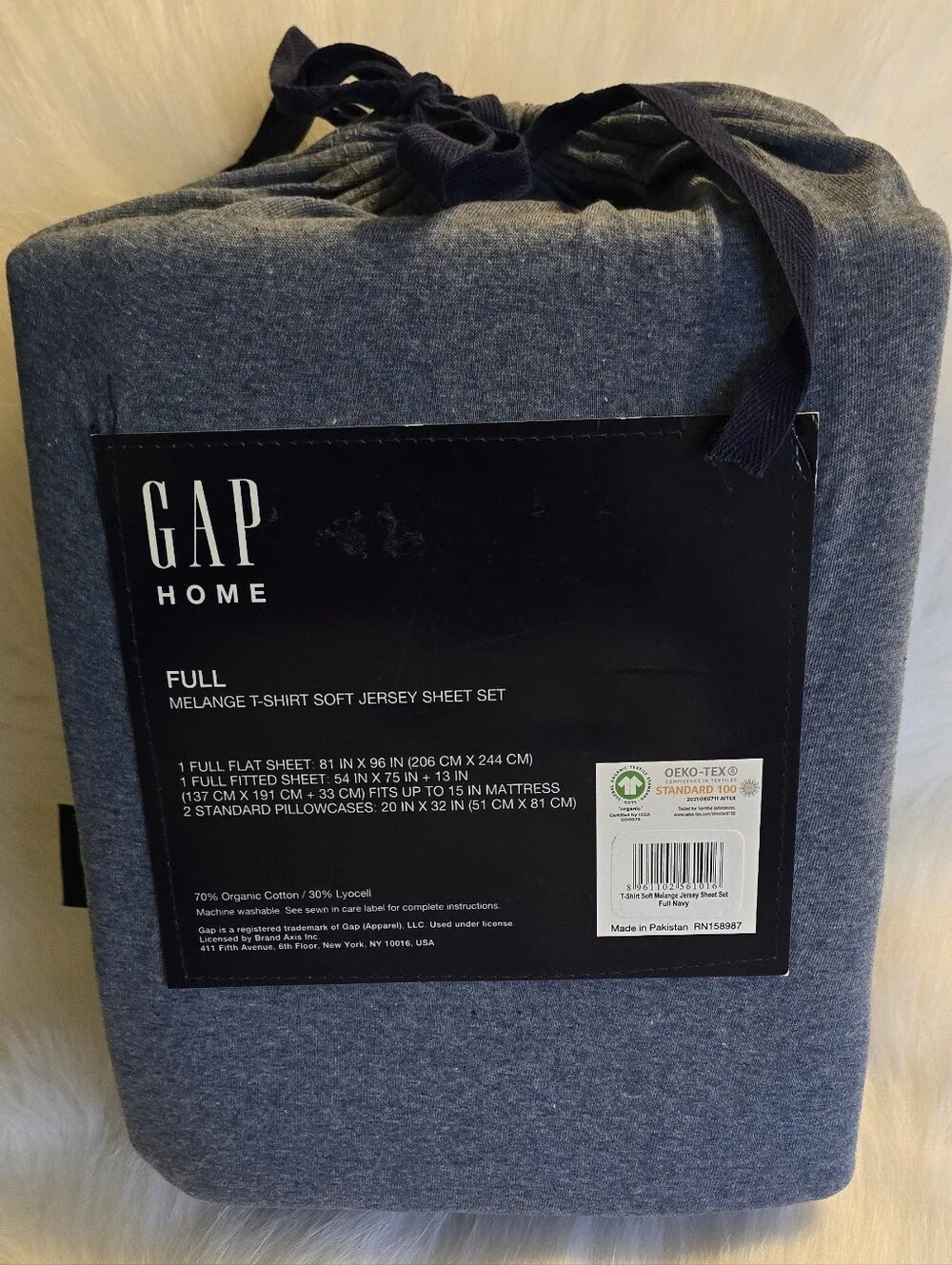 GAP Home Full Jersey Sheet Set - Navy
